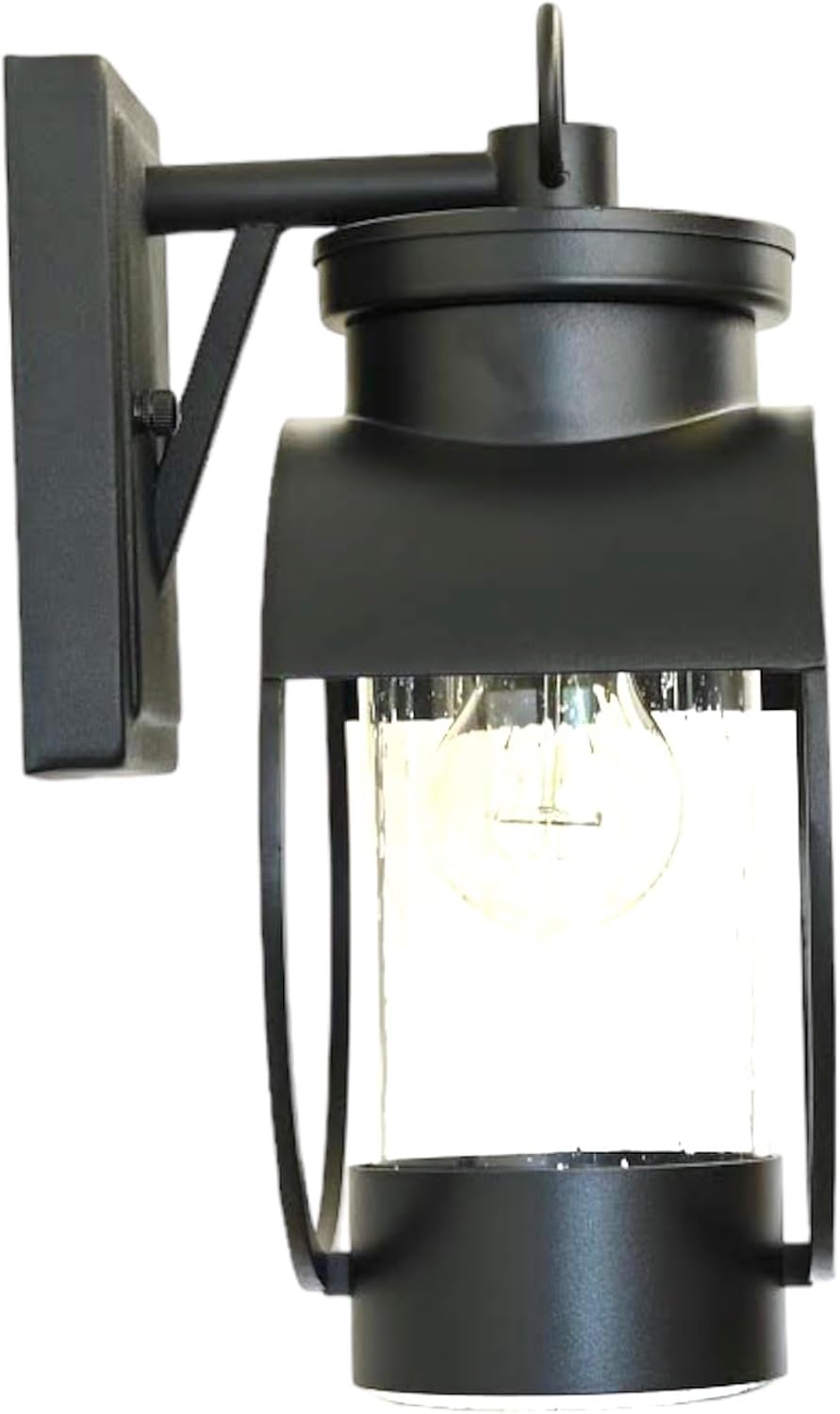 Muskoka Lifestyle Products Black Outdoor Weatherproof Wall Sconce Light Fixture, Rustic Porch