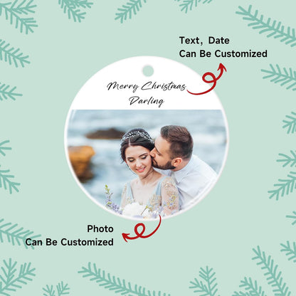 Personalized Christmas Ornaments 2025 Ceramic Custom Photo Text Christmas Ornament Customized Photo