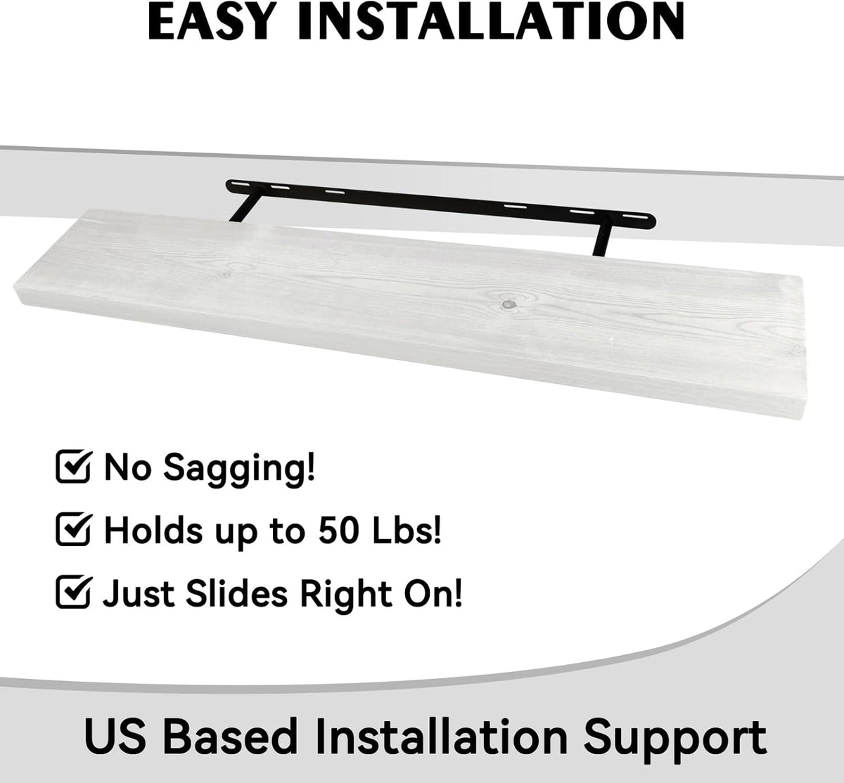 BGMG Wood Floating Shelves 36 inch Long, Wide Rustic Wooden Wall Shelves for Bathroom Living Room