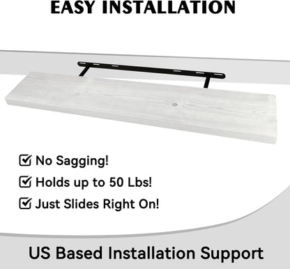 BGMG Wood Floating Shelves 36 inch Long, Wide Rustic Wooden Wall Shelves for Bathroom Living Room