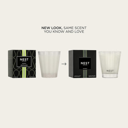 NEST New York Scented Classic Candle, Bamboo - 8.1 oz - Up to 60-Hour Burn Time - Reusable Glass
