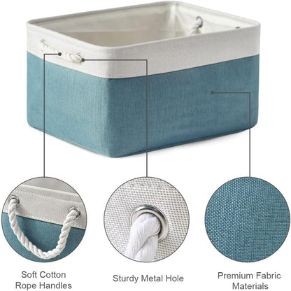TheWarmHome Fabric Storage Bin with Handles,Storage Basket for Home Storage and Organization, Shelf