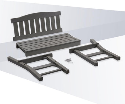Psilvam 2-Person Outdoor Memorial Bench, All-Weather Poly Lumber Garden Bench, Rot-Resistant