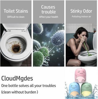 Cute Dinosaur-Shaped Toilet Bowl Cleaner Bottle, Bathroom Toilet Tank Cleaner with Ocean, Jasmine