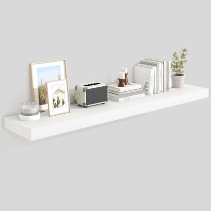 Heimlove 55 Inch Floating Shelves for Wall,10 Deep Large White Wall Shelf with Heavy Duty