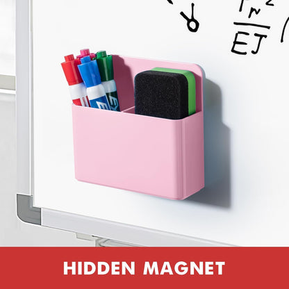 BEYGORM 2 Pack Plastics Magnetic Pen Holder for Refrigerator, Dry Erase Marker Holder for