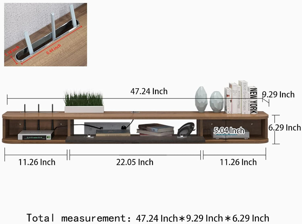 Pmnianhua Floating TV Shelf, 47'' Wall Mounted TV Stand Floating TV Console Media Entertainment
