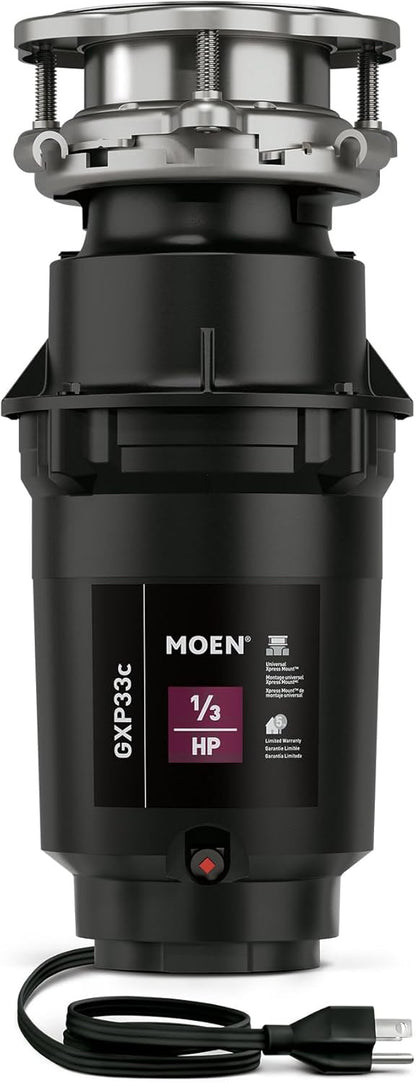 Moen Lite Series PRO Compact Continuous Feed Garbage Disposal for Kitchen Sink with Power Cord