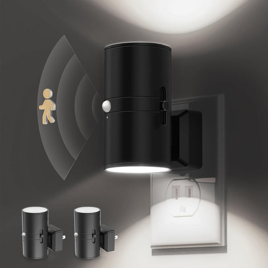 L LOHAS LED Motion Sensor Night Light, [2 Pack] Bright Nightlight, 5000K Daylight White, Motion