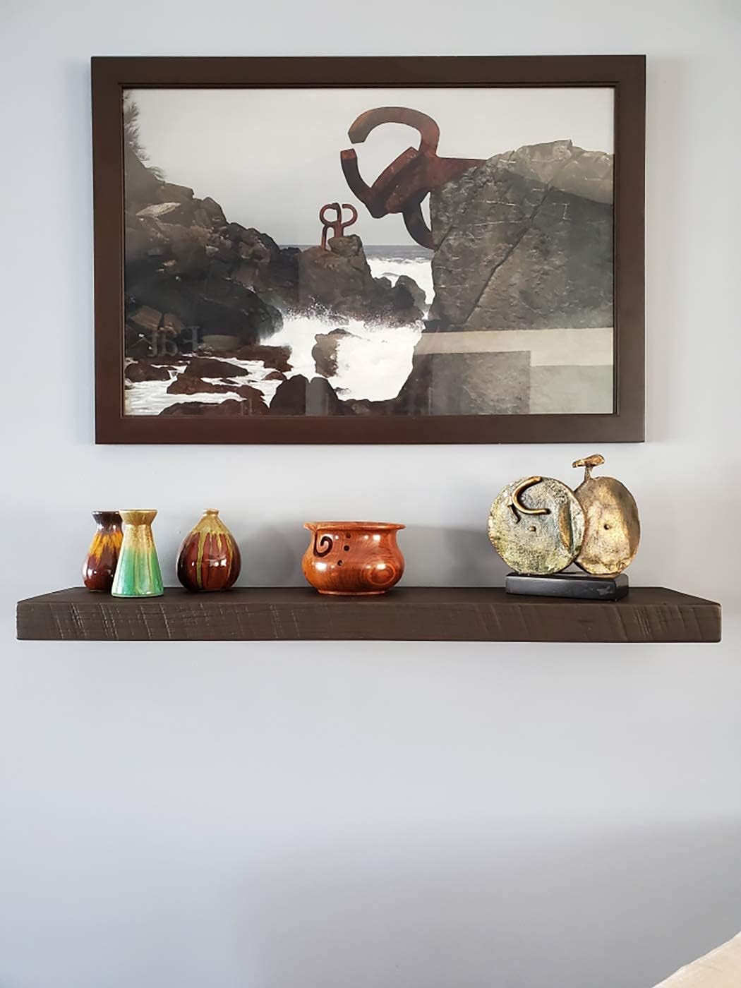 Joel's Antiques 54 Inch Wooden Floating Shelves for Wall - 54x8x2 in - Made of Natural Wood - Long