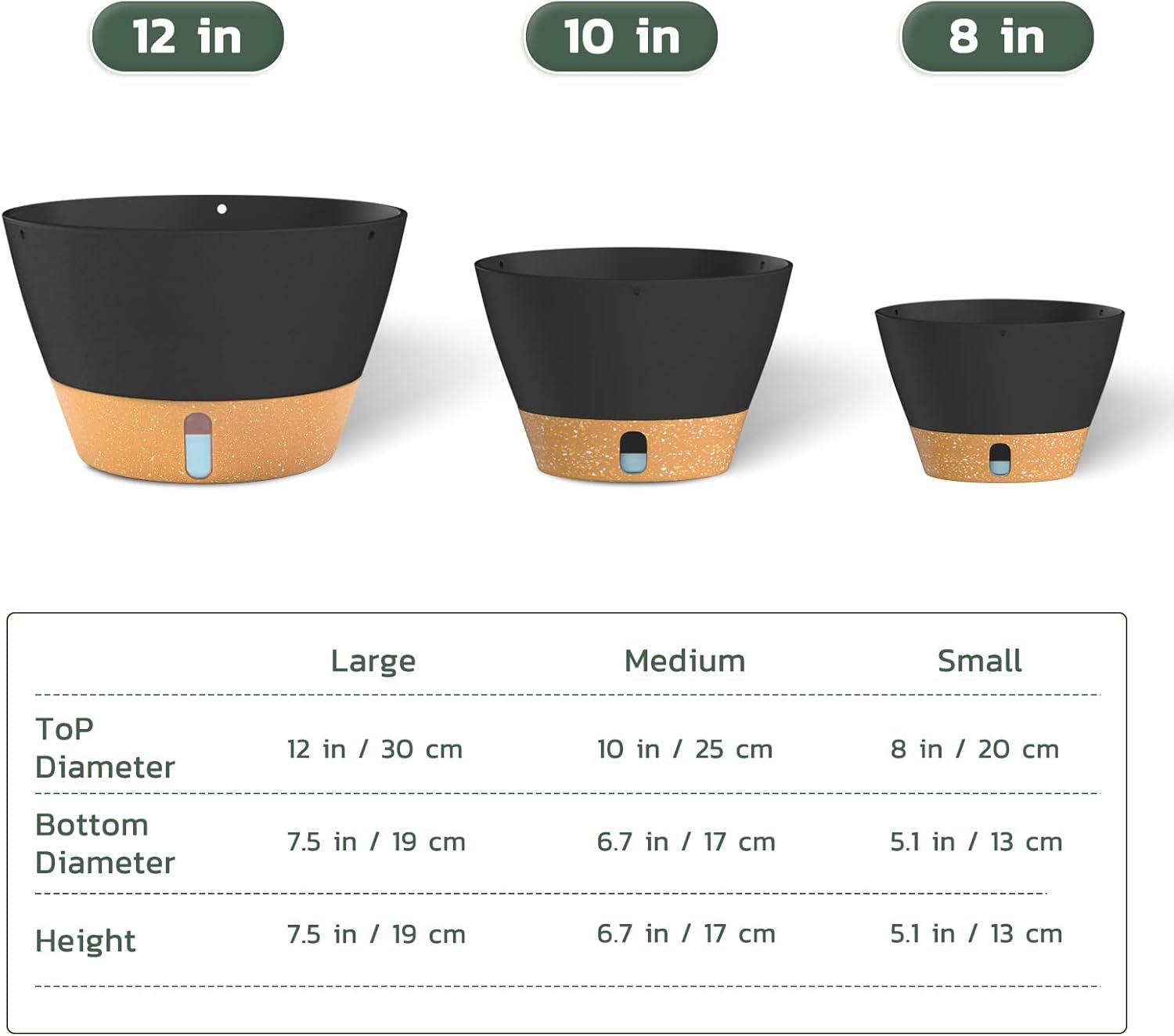 ZMTECH 8 Inch Hanging Planters for Indoor Plants, Hanging Baskets for Plants Outdoor with Visible