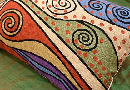 Lumbar Rust Klimt Contemporary Throw Pillows | Modern Pillow Cases | Abstract Pillows | Modern