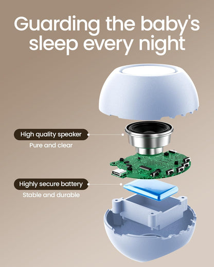 2025 Mom's Choice Awards, Portable Sound Machine for Baby Adult, AI Cry Detection, 18 Soothing