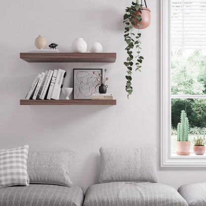 Floating Shelf, Set of 2 Wall Shelf, 30 in W x 12.75 in D x 2 in H Wooden Floating Wall Shelf with
