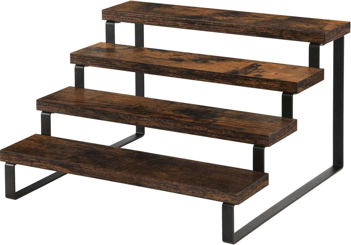 YINMIT Wooden Display Riser Stand, Tiered Perfume and Cologne Organizer Stand, 4 Tier Spice Rack