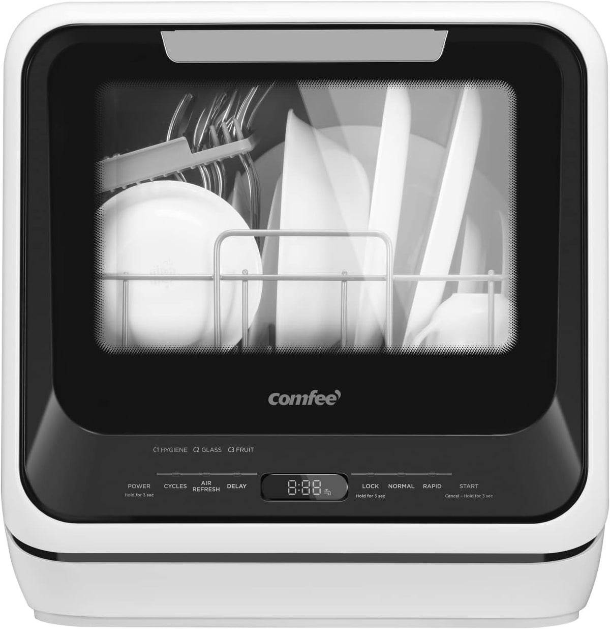 COMFEE' Portable Mini Dishwasher Countertop with 5L Built-in Water Tank for Apartments& RVs, No