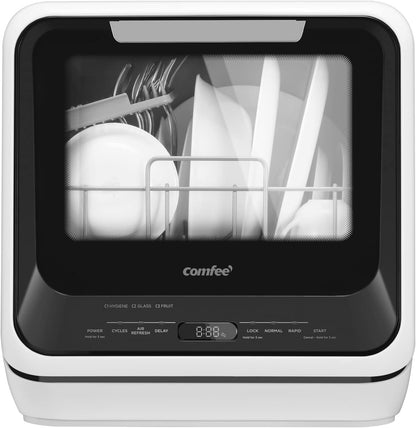 COMFEE' Portable Mini Dishwasher Countertop with 5L Built-in Water Tank for Apartments& RVs, No
