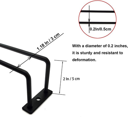 7 Inch Black Wine Glass Rack, Under Cabinet Wine Glass Holder, Wine Glass Hangers Under Shelf
