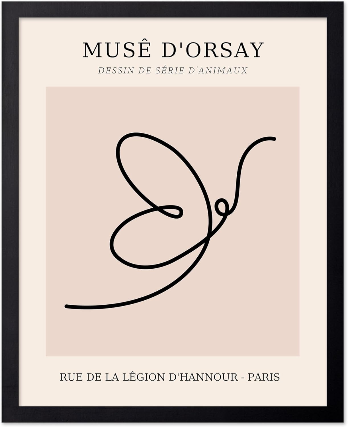 Poster Master Vintage Poster - Retro One Line Butterfly Drawing Print - Butterfly Line Art