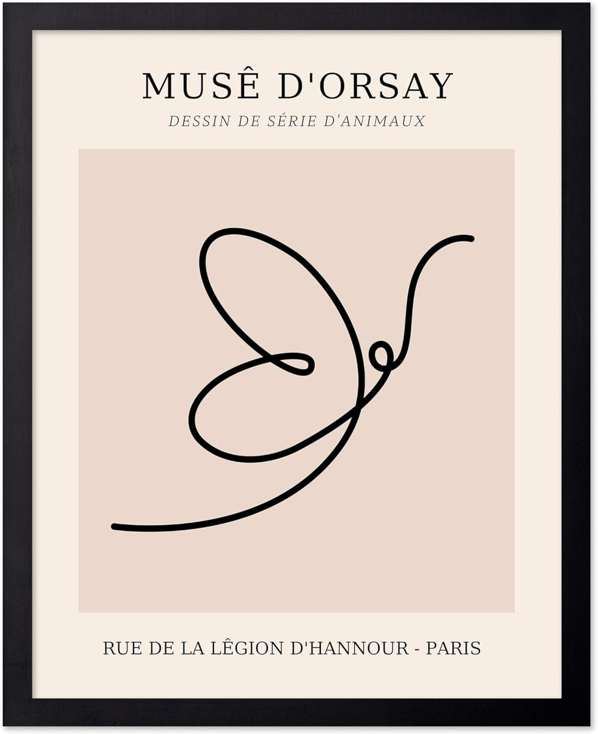 Poster Master Vintage Poster - Retro One Line Butterfly Drawing Print - Butterfly Line Art