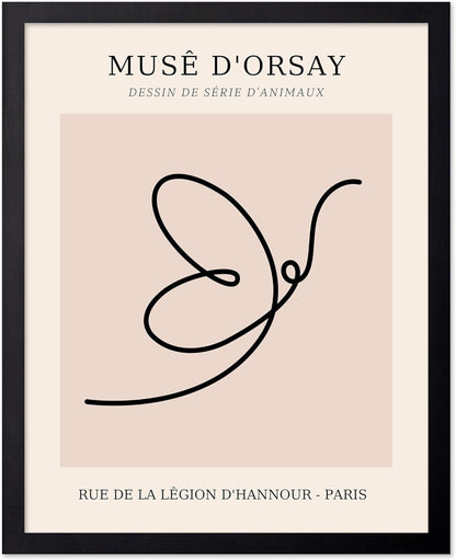 Poster Master Vintage Poster - Retro One Line Butterfly Drawing Print - Butterfly Line Art
