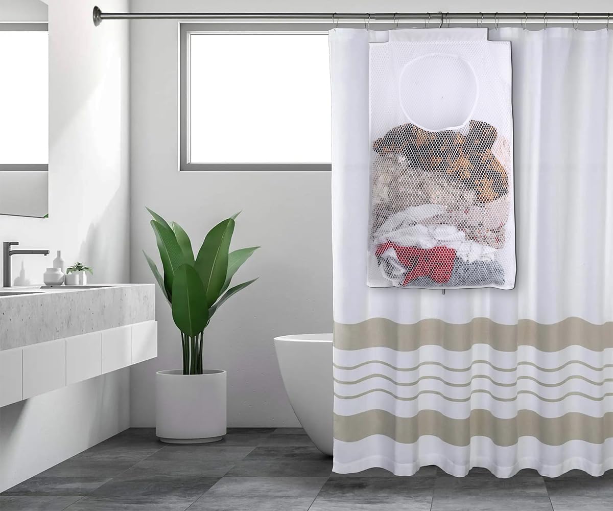 ALYER Breathable Mesh Laundry Hamper,Foldable Hanging Closet Storage Basket,Portable Space Saving