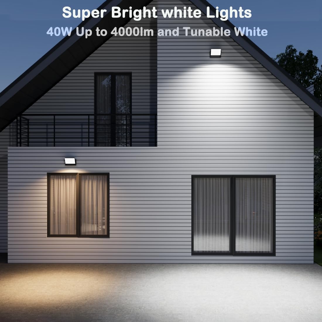 60W LED Outdoor Wall Lights with 360°Rotation, Flood Lights Outdoor 5000K 4000K 3000K 3 Colors