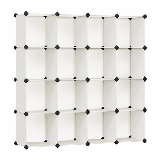 SONGMICS Cube Storage Organizer, Set of 16 Plastic Cubes, Book Shelf, Closet Organizers and