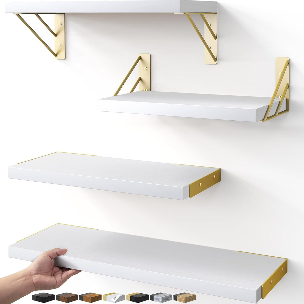 BAYKA Wall Shelves for Bedroom Decor, Floating Wall Shelves for Living Room Kitchen Storage, Wall