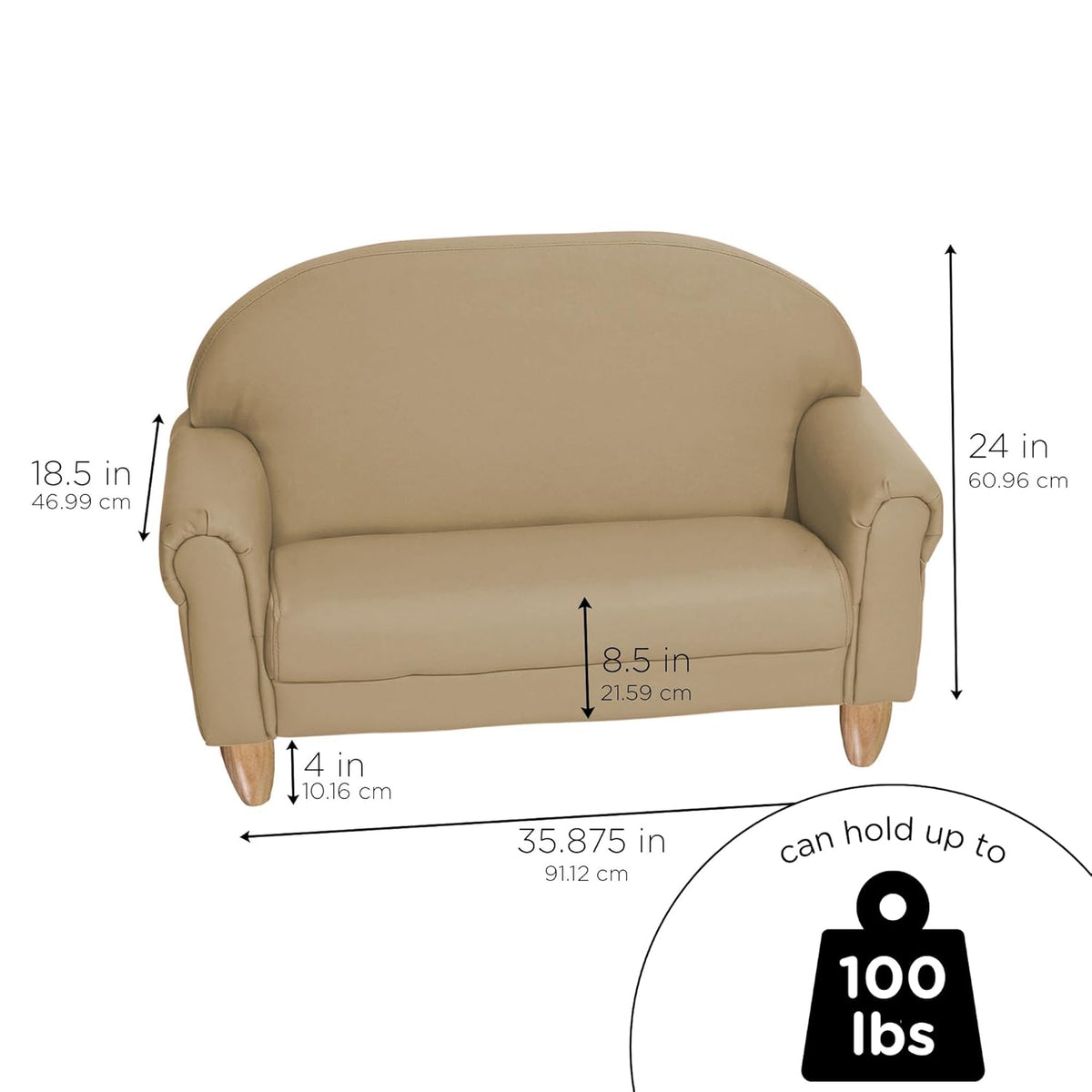 Children's Factory As We Grow Toddler Sofa, Flexible Seating for Daycare or Preschool, Kids Reading