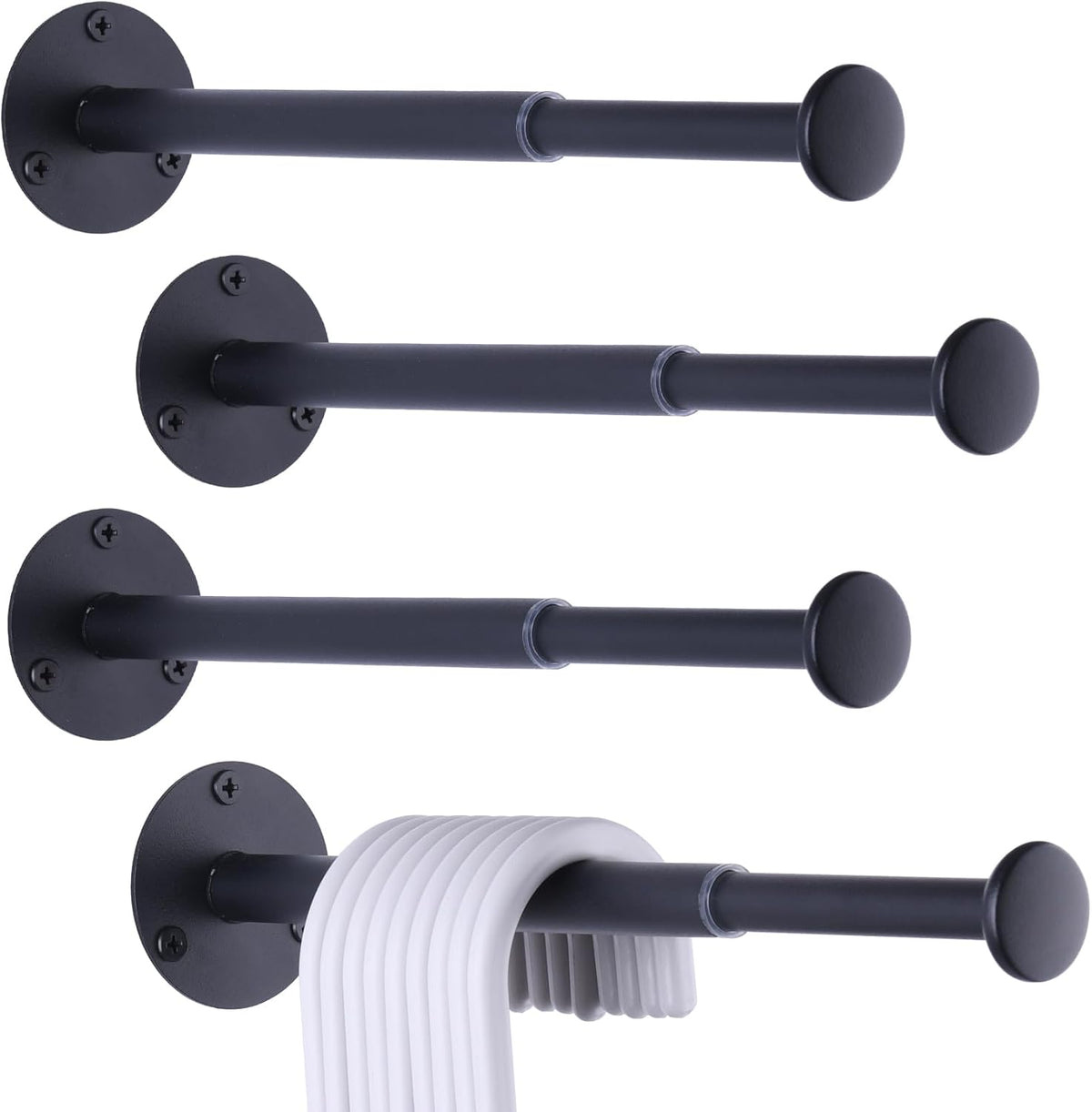 4 Pack Retractable Hanger Holder for Laundry Room, Wall Mount Organizer Rack for Lightweight