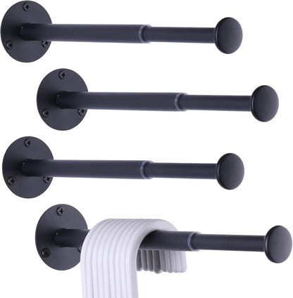 4 Pack Retractable Hanger Holder for Laundry Room, Wall Mount Organizer Rack for Lightweight