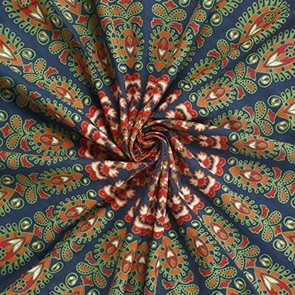 Bless International Handmade Indian hippie Bohemian Psychedelic Peacock Mandala Wall hanging