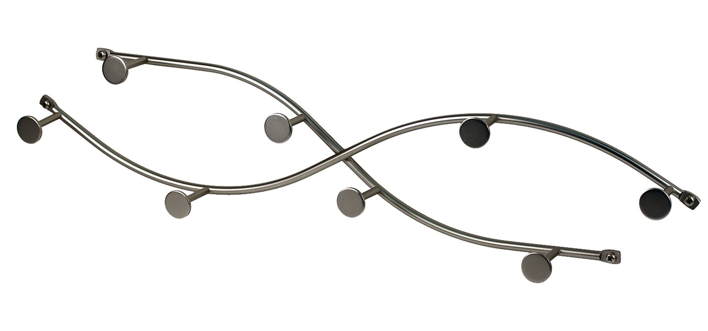 Spectrum Sweep Decorative Metal Coat Rack 8 Hook Wall Mounted Hook Rail for Hanging Coats Hats Bags