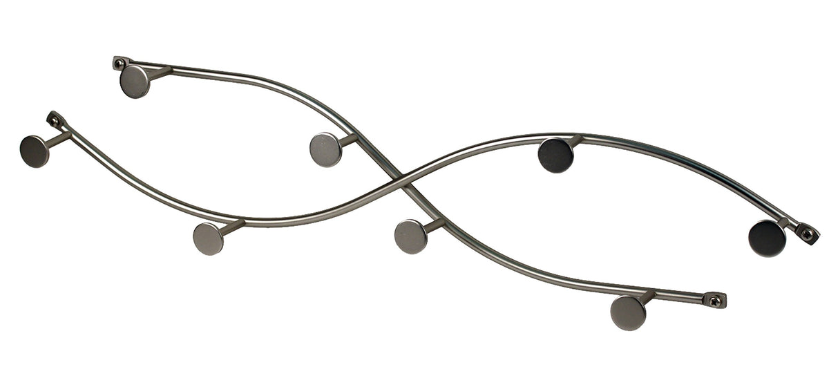 Spectrum Sweep Decorative Metal Coat Rack 8 Hook Wall Mounted Hook Rail for Hanging Coats Hats Bags