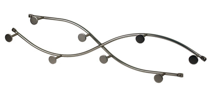 Spectrum Sweep Decorative Metal Coat Rack 8 Hook Wall Mounted Hook Rail for Hanging Coats Hats Bags