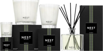 NEST New York Scented Classic Candle, Bamboo - 8.1 oz - Up to 60-Hour Burn Time - Reusable Glass