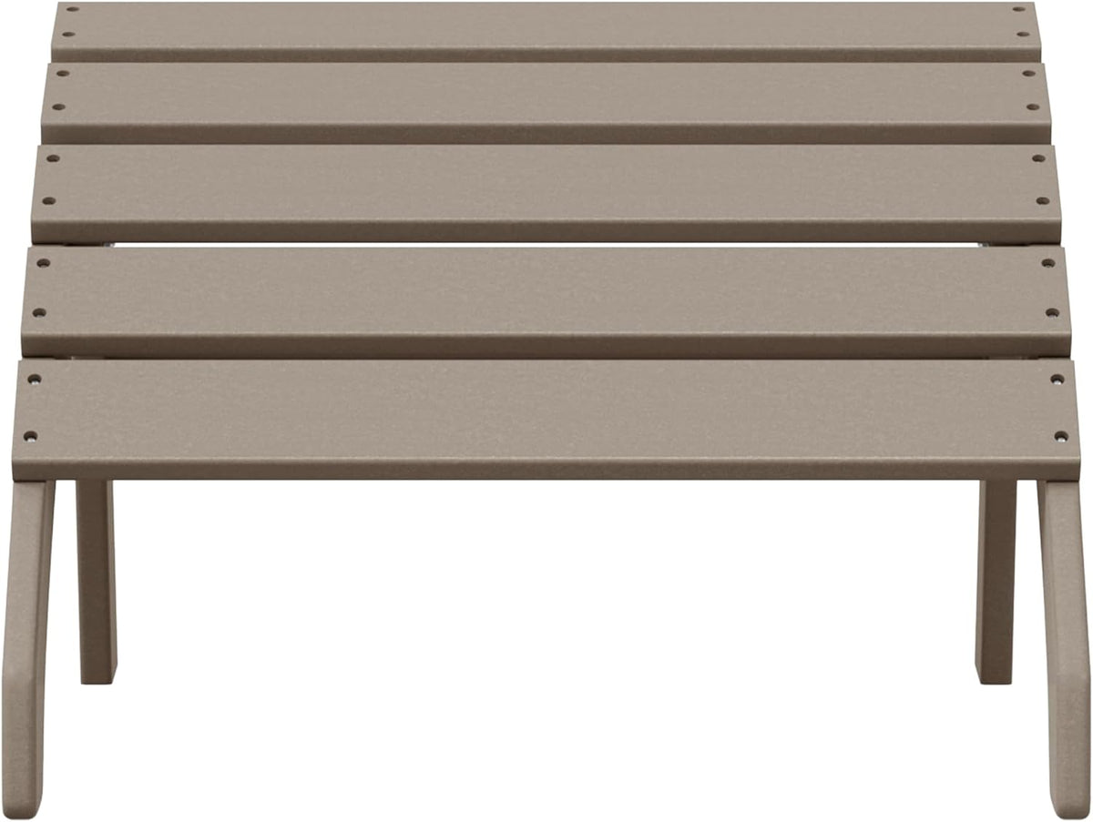 WestinTrends Dylan Outdoor Patio HDPE Adirondack Ottoman Footrest, Weathered Wood