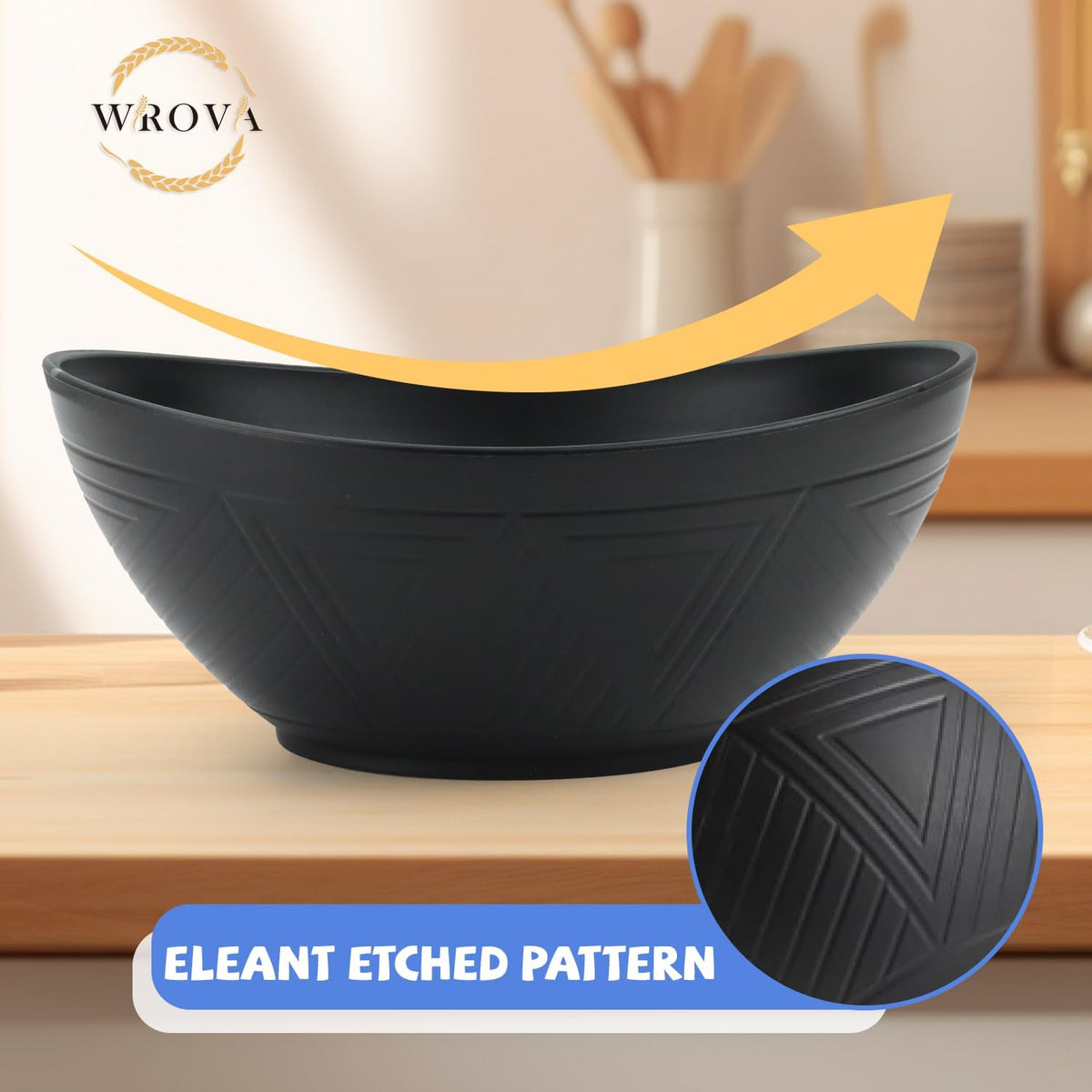 Big Wheat Straw Bowls,Large Salad Bowls Set of 2,Dishwasher and Microware Safe Plastic Bowls
