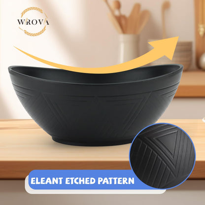 Big Wheat Straw Bowls,Large Salad Bowls Set of 2,Dishwasher and Microware Safe Plastic Bowls