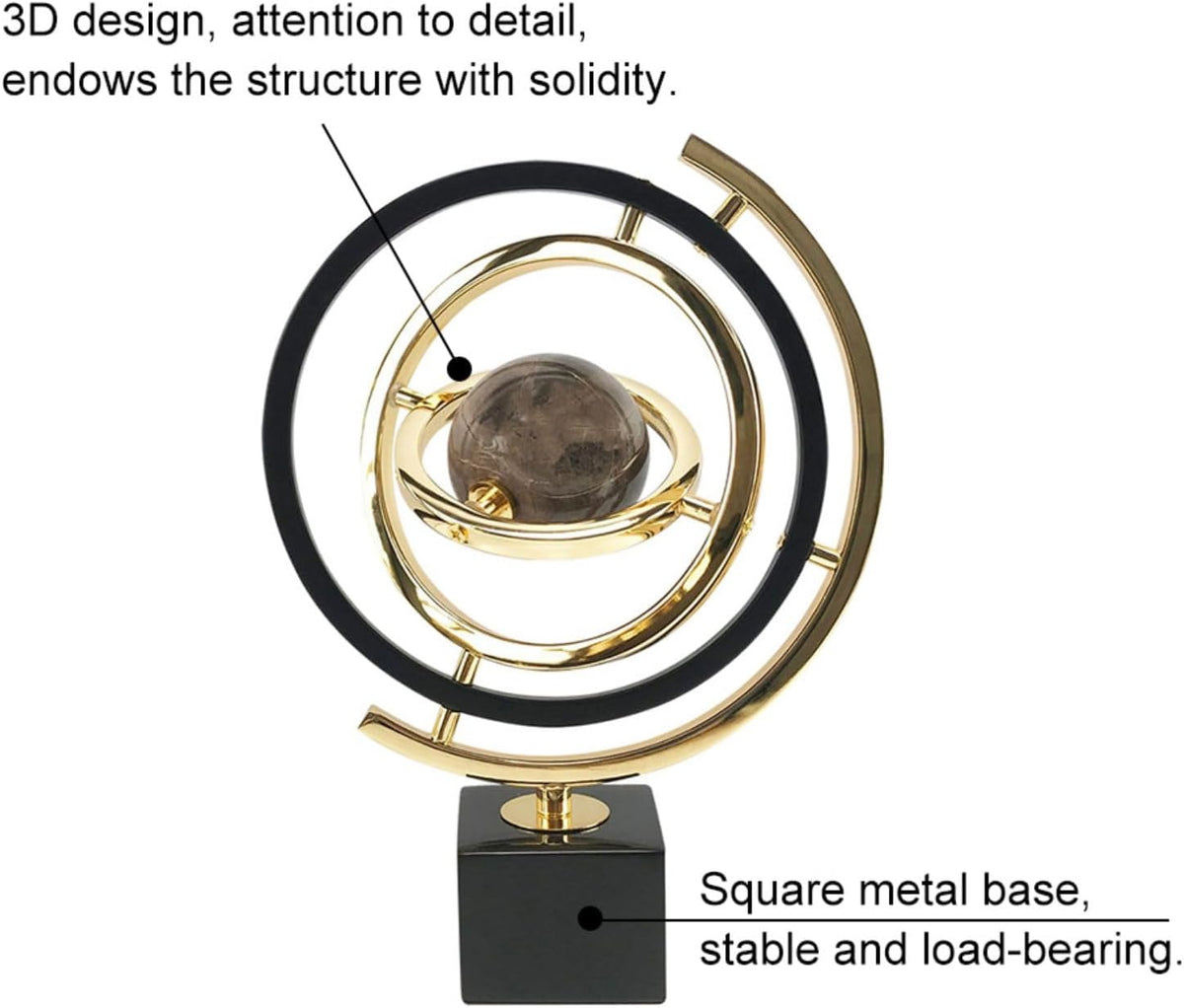 homary Modern Sculpture Decor Abstract Art Decoration Metal Globe Ornament Living Room Decor with