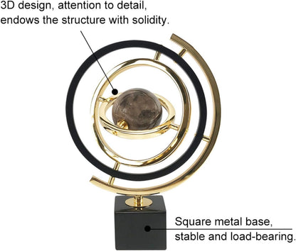 homary Modern Sculpture Decor Abstract Art Decoration Metal Globe Ornament Living Room Decor with