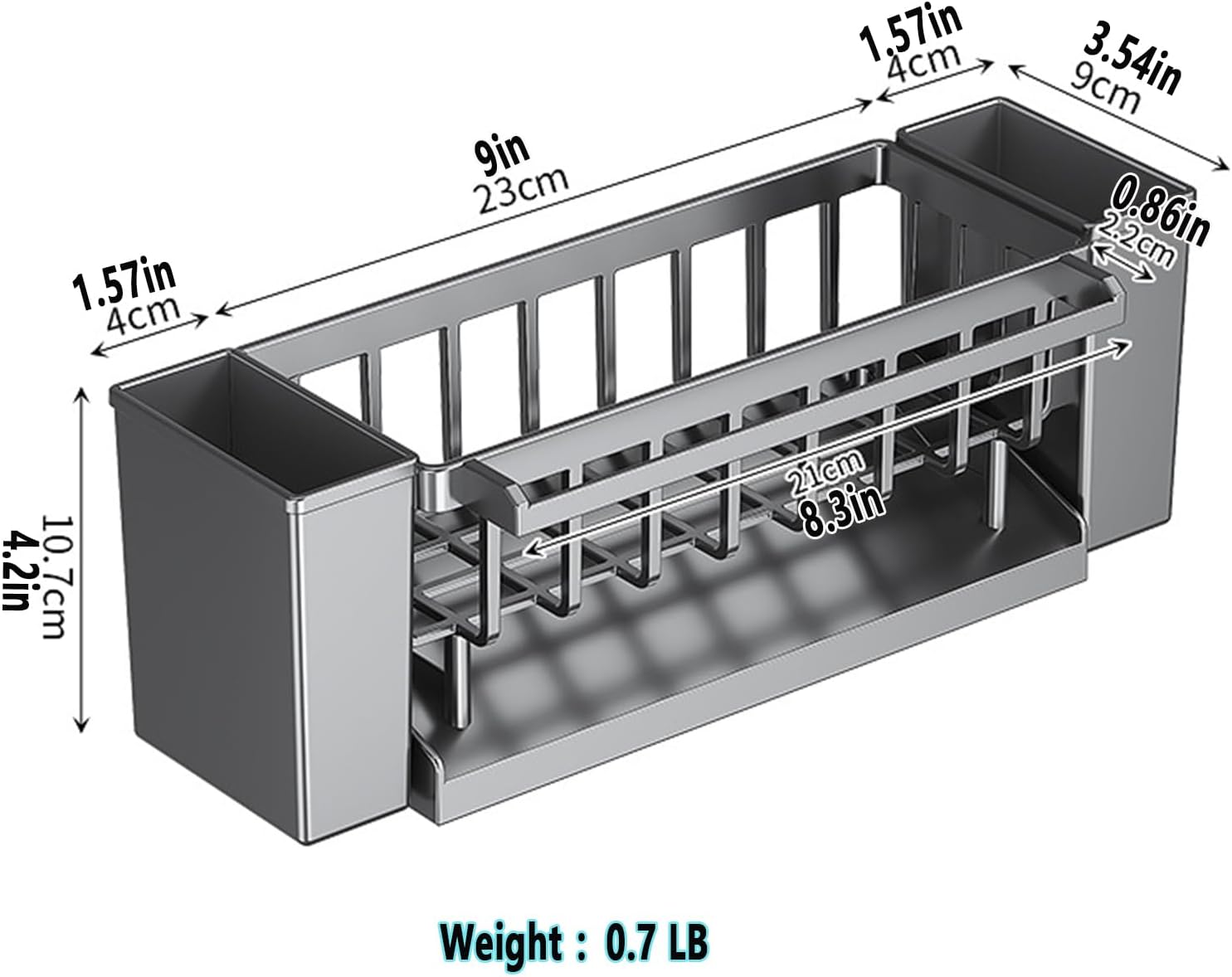 Utensil Holder, 3 Compartments Utensil Drying Rack, Dish Drainer for Kitchen Counter,Kitchen