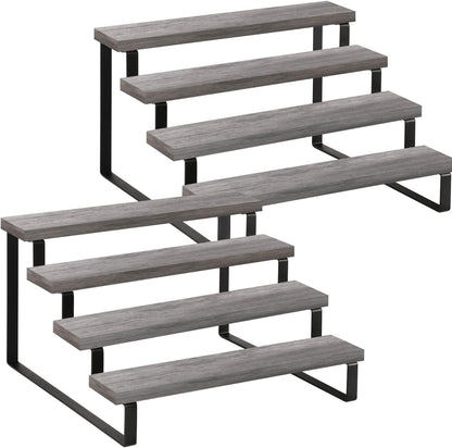 YINMIT Wooden Display Riser Stand, Tiered Perfume and Cologne Organizer Stand, 4 Tier Spice Rack