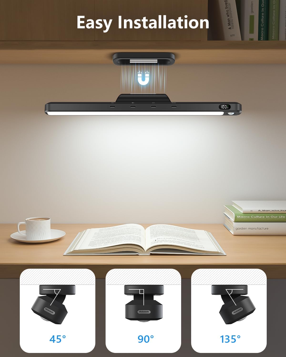 Ferswe 5W Motion Sensor LED Light Bar with Remote, 2500mAh Under Cabinet Lights with Battery