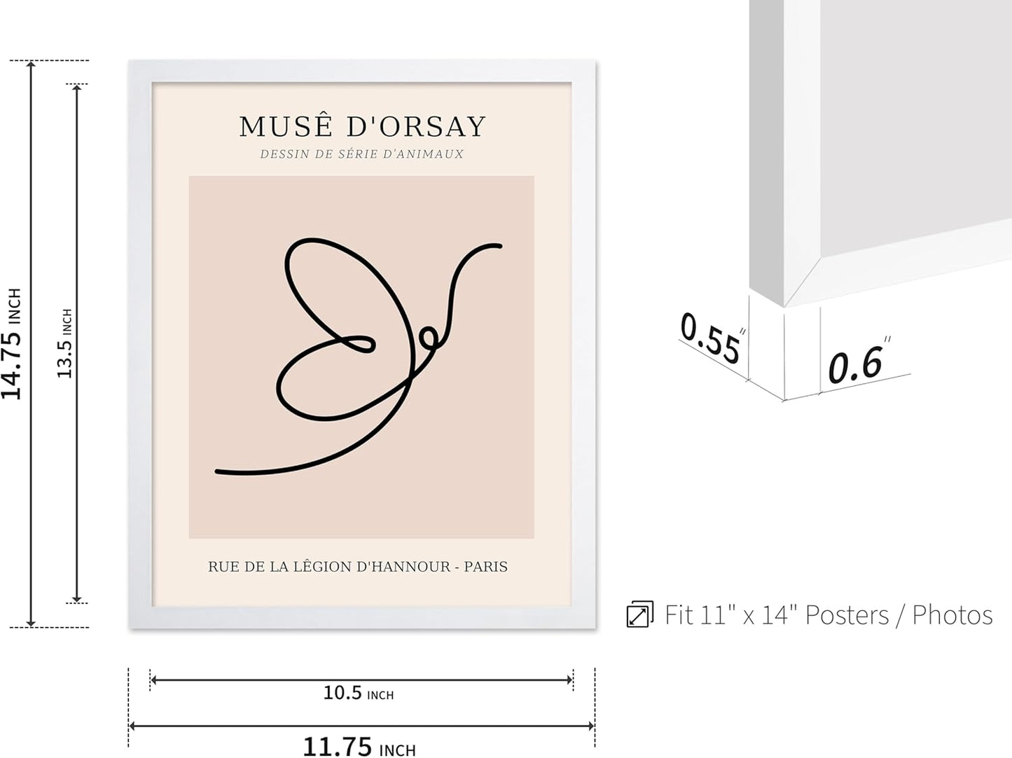 Poster Master Vintage Poster - Retro One Line Butterfly Drawing Print - Butterfly Line Art