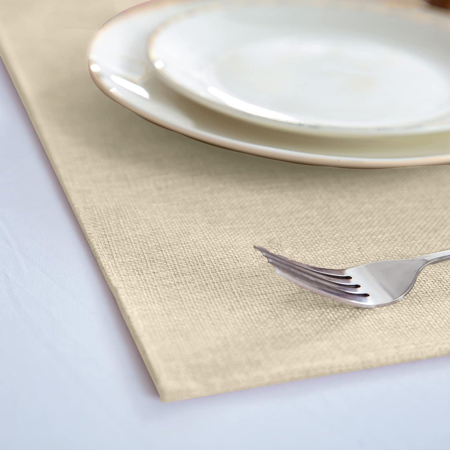 Cloth Placemats Set of 8, Linen Type Fabric Placemats Machine Washable Heat Resistant Placemats