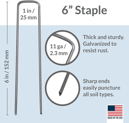 Pinnacle Mercantile USA Made 450 Pack Garden Landscape Staples Weed Barrier Fabric Stakes