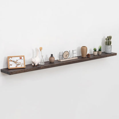Fun Memories 72 Inch Floating Shelves for Wall, Elm Wood Floating Shelves for Home Décor