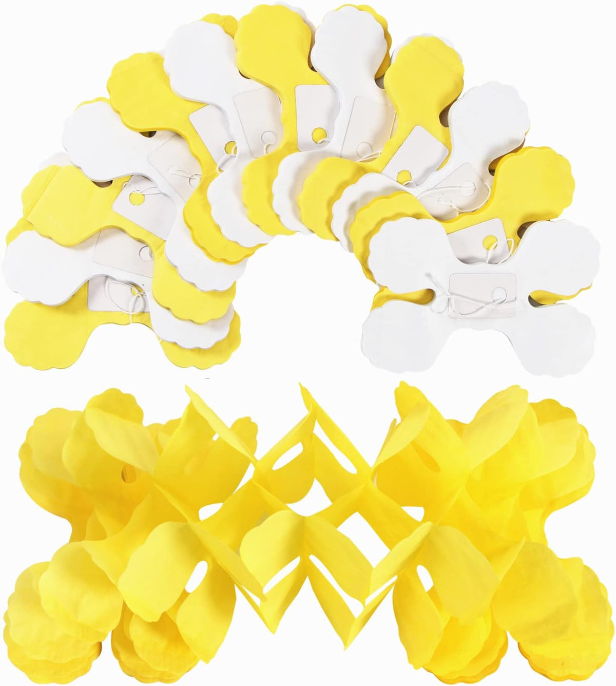White-Yellow Party-Decorations Streamers Garland - 157Ft Four-Leaf Clover Hanging Banner,Wedding